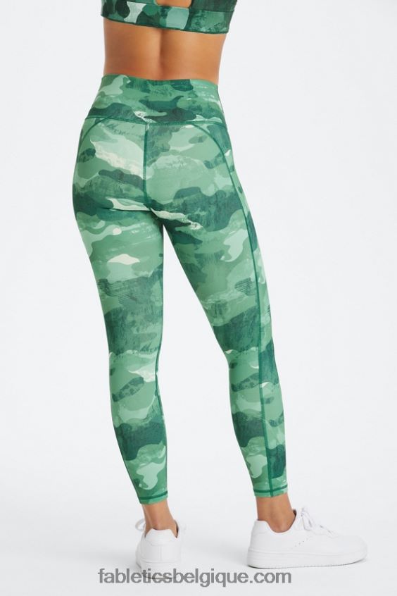 définir powerhold taille haute 7/8 legging 26 femmes Fabletics 404P0T674 cerise moka reptilia/canyon