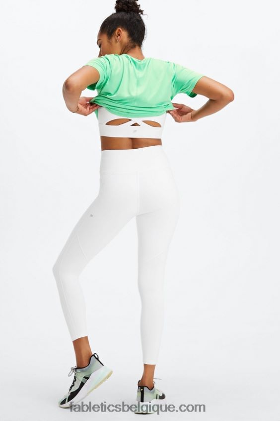 définir powerhold taille haute 7/8 legging 28 femmes Fabletics 404P0T684 jaune vif/blanc