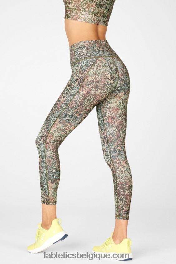 définir powerhold taille haute 7/8 legging 31 femmes Fabletics 404P0T702 blanc classique/crème/graphique