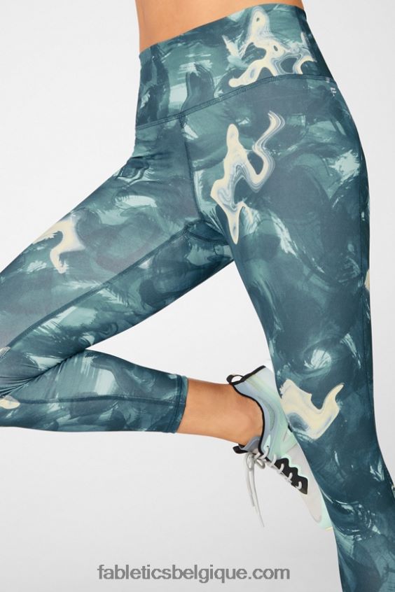 définir powerhold taille haute 7/8 legging 33 femmes Fabletics 404P0T709 baie brumeuse/blanc classique
