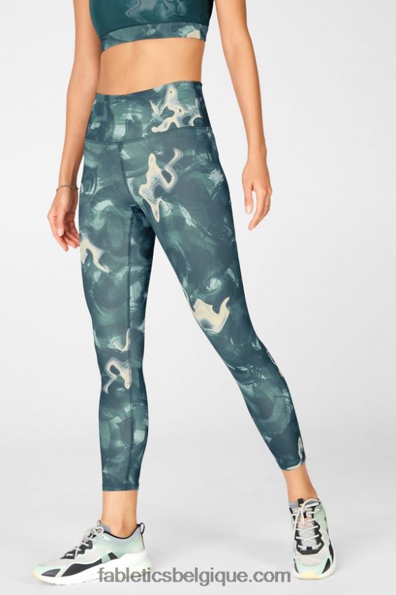 définir powerhold taille haute 7/8 legging 33 femmes Fabletics 404P0T709 baie brumeuse/blanc classique