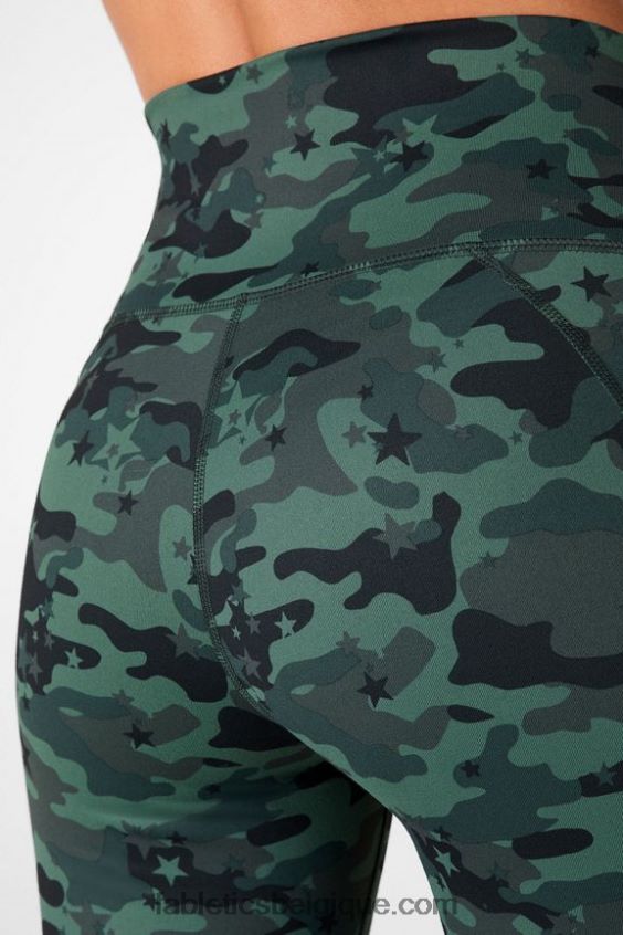 définir powerhold taille haute 7/8 legging 34 femmes Fabletics 404P0T717 logo léopard classique/noir cerise électrique