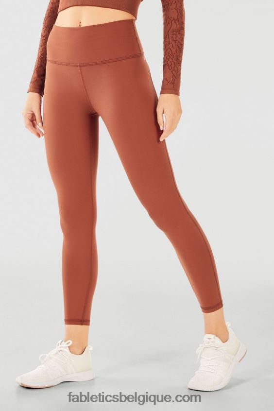 définir powerhold taille haute 7/8 legging 35 femmes Fabletics 404P0T720 cerise électrique classique léopard/noir