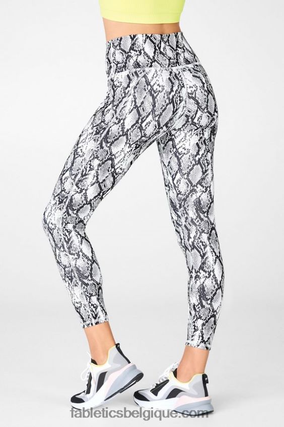 définir powerhold taille haute 7/8 legging 36 femmes Fabletics 404P0T726 gris minéral/surligneur ondulé guépard