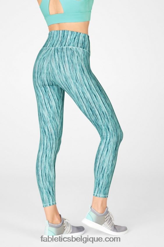 définir powerhold taille haute 7/8 legging 37 femmes Fabletics 404P0T729 vague de cristal/cerise douce
