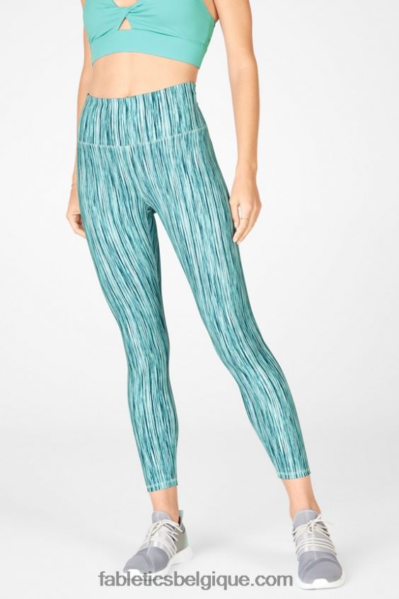 définir powerhold taille haute 7/8 legging 37 femmes Fabletics 404P0T729 vague de cristal/cerise douce