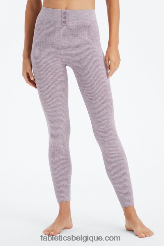 legging 7/8 en maille torsadée femmes Fabletics 404P0T1031 bruyère prune fanée