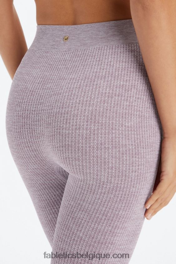 legging 7/8 en maille torsadée femmes Fabletics 404P0T1031 bruyère prune fanée