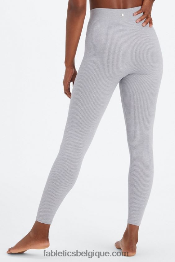 legging 7/8 en maille torsadée femmes Fabletics 404P0T1032 gris chiné classique