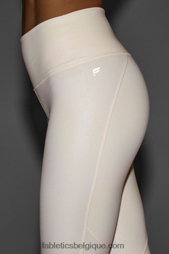 legging 7/8 taille haute irisé pureluxe femmes Fabletics 404P0T1173 ivoire nacré