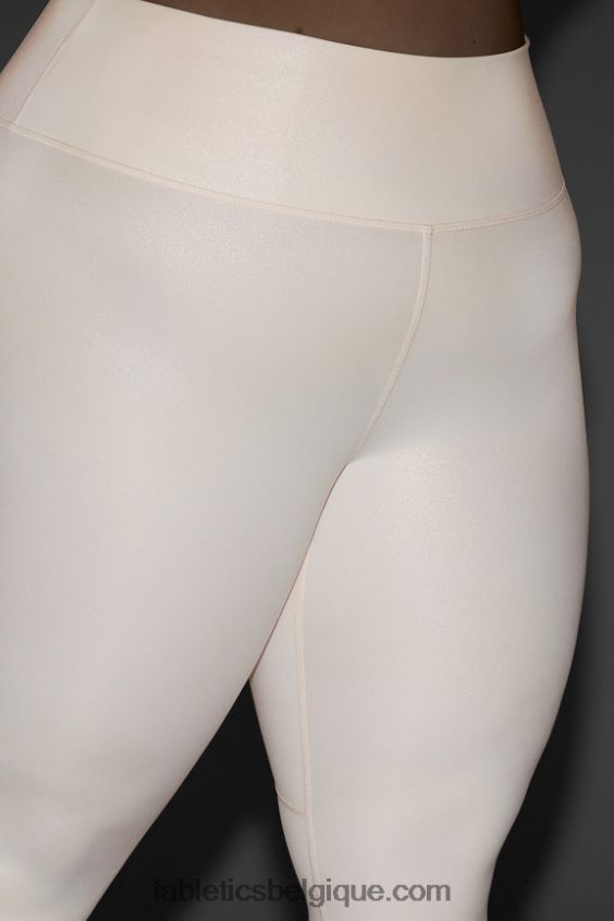 legging 7/8 taille haute irisé pureluxe femmes Fabletics 404P0T1174 ivoire nacré