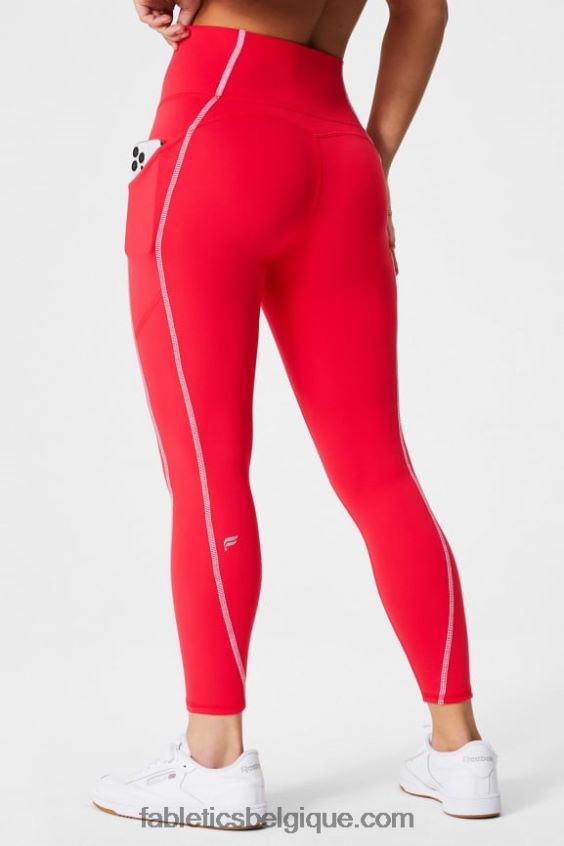 legging 7/8 taille haute oasis pureluxe 47 femmes Fabletics 404P0T781 cerise classique/blanc classique