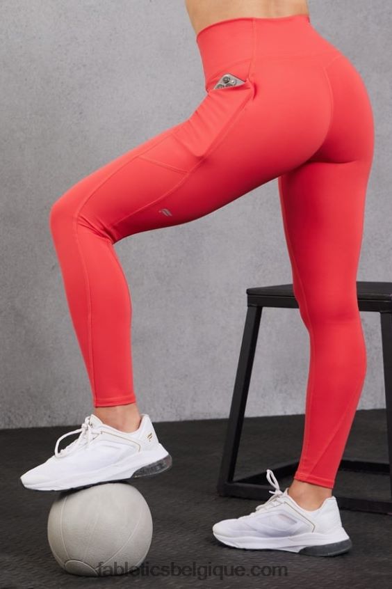 legging 7/8 taille haute oasis pureluxe 49 femmes Fabletics 404P0T791 rouge fraise