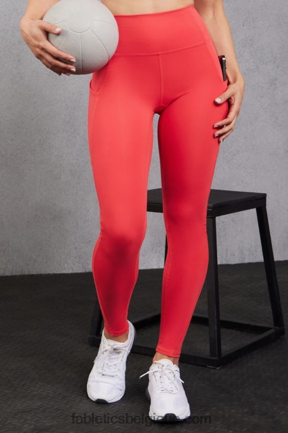 legging 7/8 taille haute oasis pureluxe 49 femmes Fabletics 404P0T791 rouge fraise