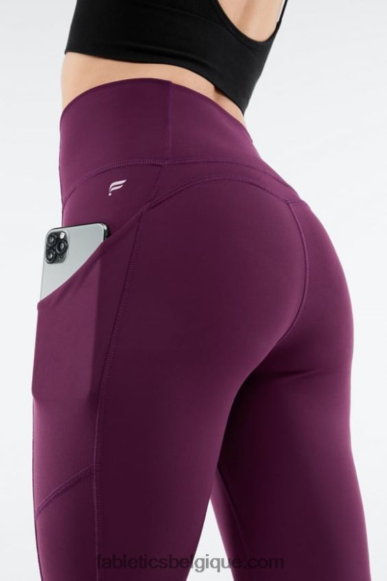 legging 7/8 taille haute oasis pureluxe 50 femmes Fabletics 404P0T794 Bourgogne