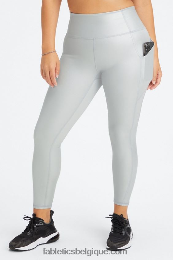 legging 7/8 taille haute oasis pureluxe 51 femmes Fabletics 404P0T799 feuille d\'argent mat
