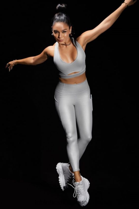 legging 7/8 taille haute oasis pureluxe 51 femmes Fabletics 404P0T799 feuille d\'argent mat