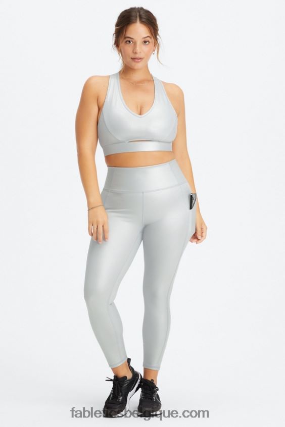 legging 7/8 taille haute oasis pureluxe 51 femmes Fabletics 404P0T799 feuille d\'argent mat