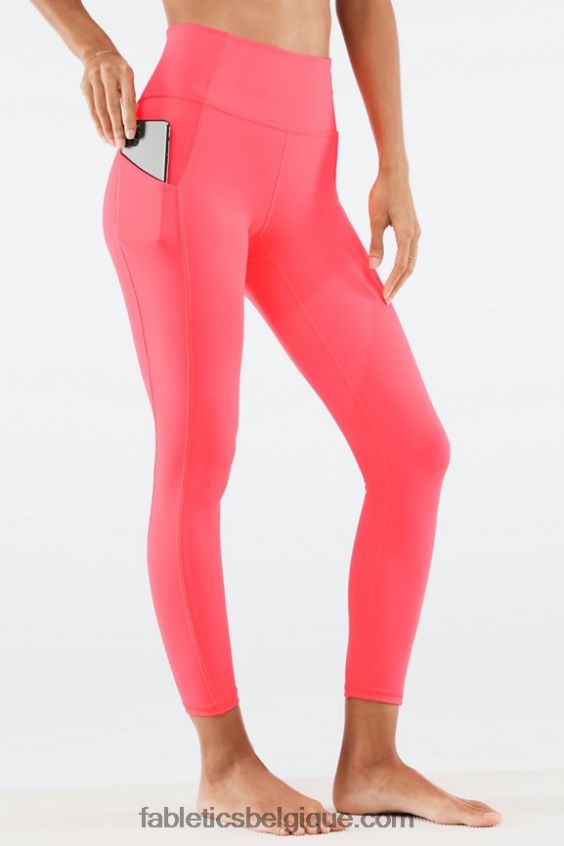 legging 7/8 taille haute oasis pureluxe 56 femmes Fabletics 404P0T825 corail pop