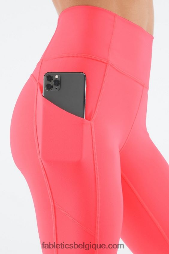 legging 7/8 taille haute oasis pureluxe 56 femmes Fabletics 404P0T825 corail pop
