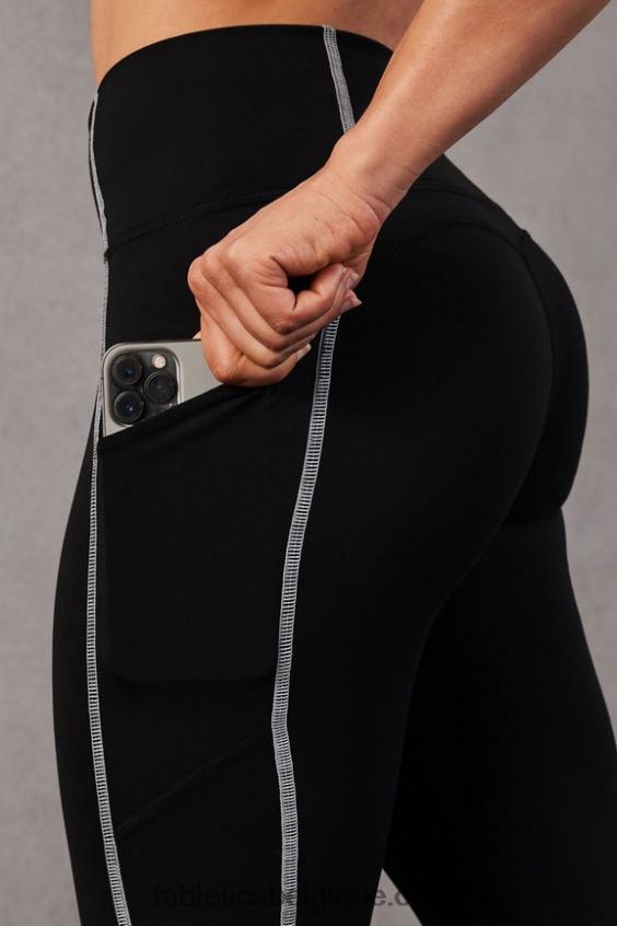 legging 7/8 taille haute oasis pureluxe 57 femmes Fabletics 404P0T829 noir/blanc classique