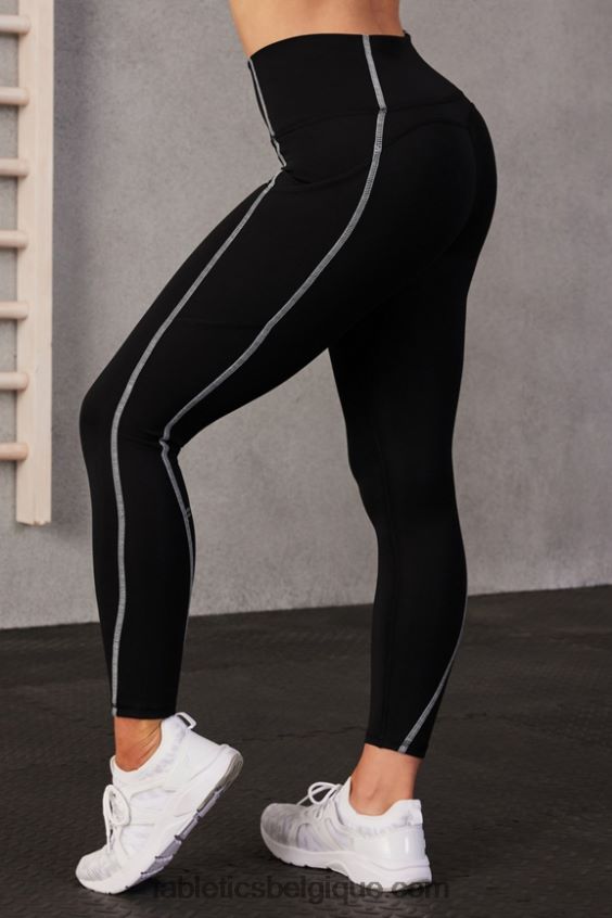 legging 7/8 taille haute oasis pureluxe 57 femmes Fabletics 404P0T829 noir/blanc classique