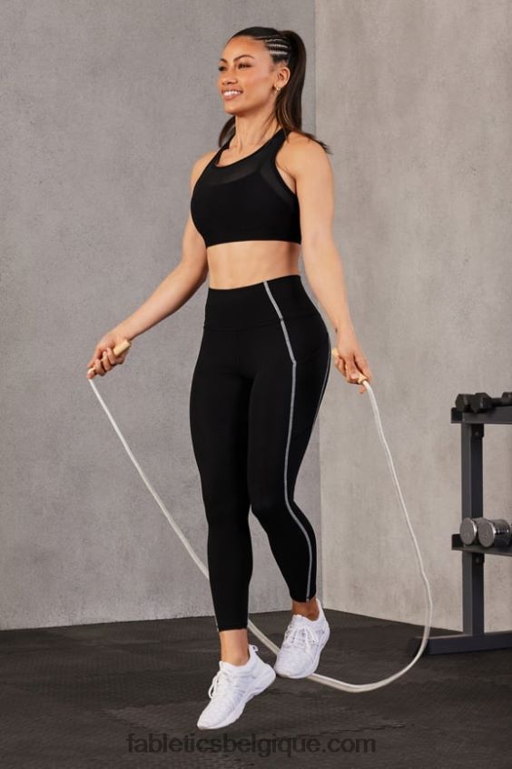 legging 7/8 taille haute oasis pureluxe 57 femmes Fabletics 404P0T829 noir/blanc classique