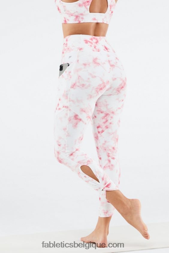 legging 7/8 taille haute oasis pureluxe 81 femmes Fabletics 404P0T1145 marbre fumé rouge