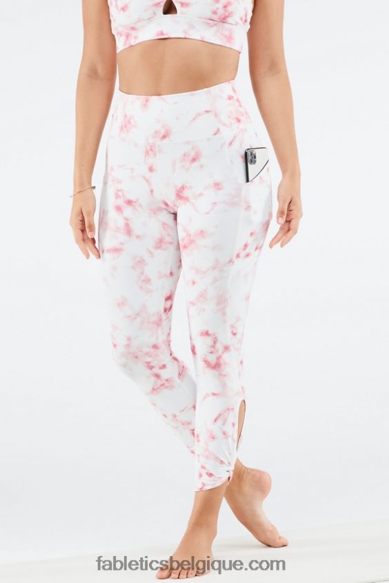 legging 7/8 taille haute oasis pureluxe 81 femmes Fabletics 404P0T1145 marbre fumé rouge