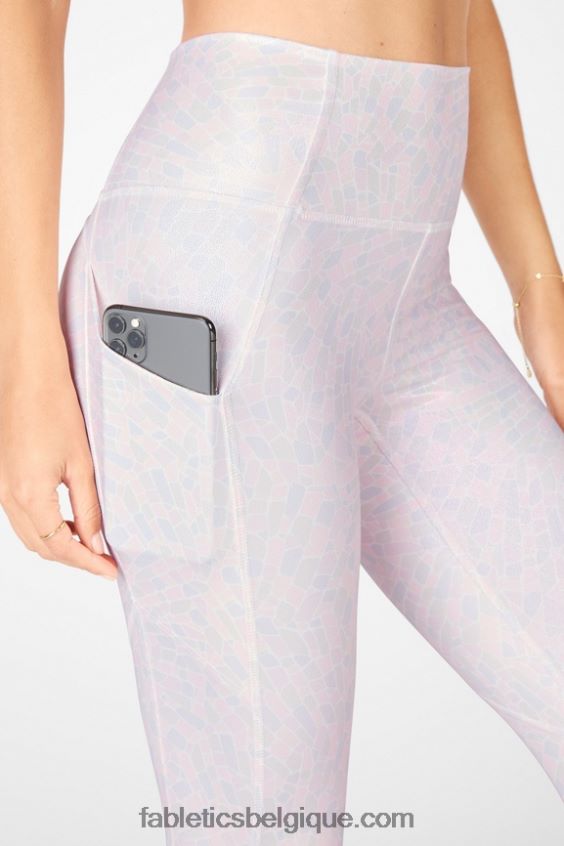 legging 7/8 taille haute oasis pureluxe 82 femmes Fabletics 404P0T1152 éclat cristallin blanc