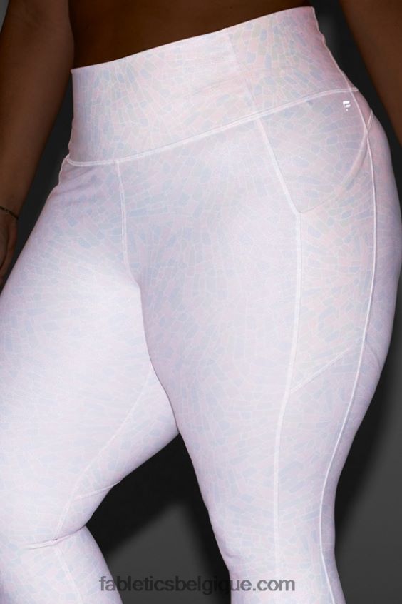 legging 7/8 taille haute oasis pureluxe 82 femmes Fabletics 404P0T1153 éclat cristallin blanc