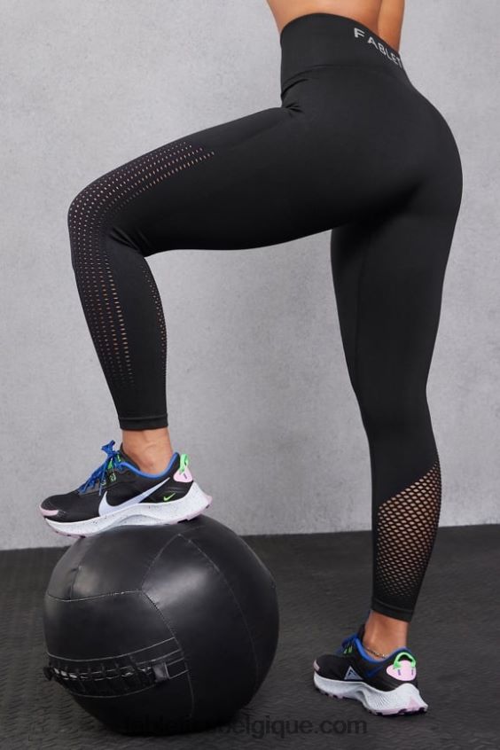 legging 7/8 taille haute sans couture sync femmes Fabletics 404P0T1000 noir