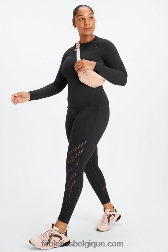 legging 7/8 taille haute sans couture sync femmes Fabletics 404P0T1000 noir