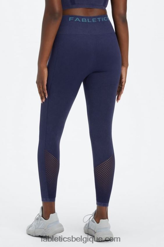 legging 7/8 taille haute sans couture sync femmes Fabletics 404P0T1003 bleu marine délavé