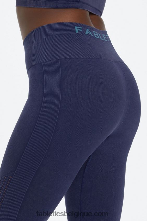 legging 7/8 taille haute sans couture sync femmes Fabletics 404P0T1003 bleu marine délavé