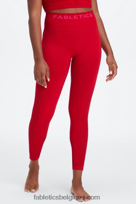 legging 7/8 taille haute sans couture sync femmes Fabletics 404P0T1005 cerise douce/rose peluche