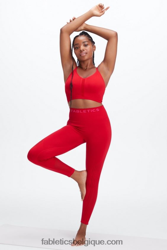 legging 7/8 taille haute sans couture sync femmes Fabletics 404P0T1005 cerise douce/rose peluche