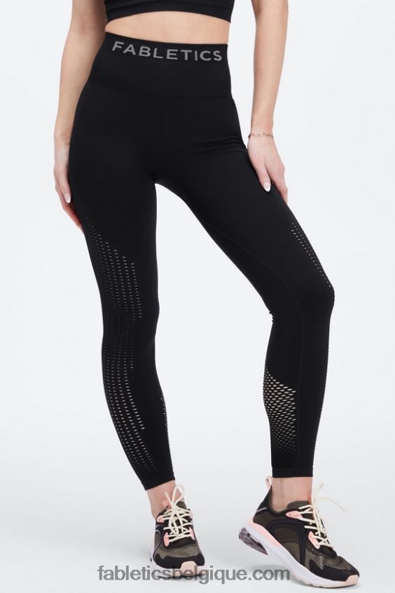 legging 7/8 taille haute sans couture sync femmes Fabletics 404P0T1006 noir/étain