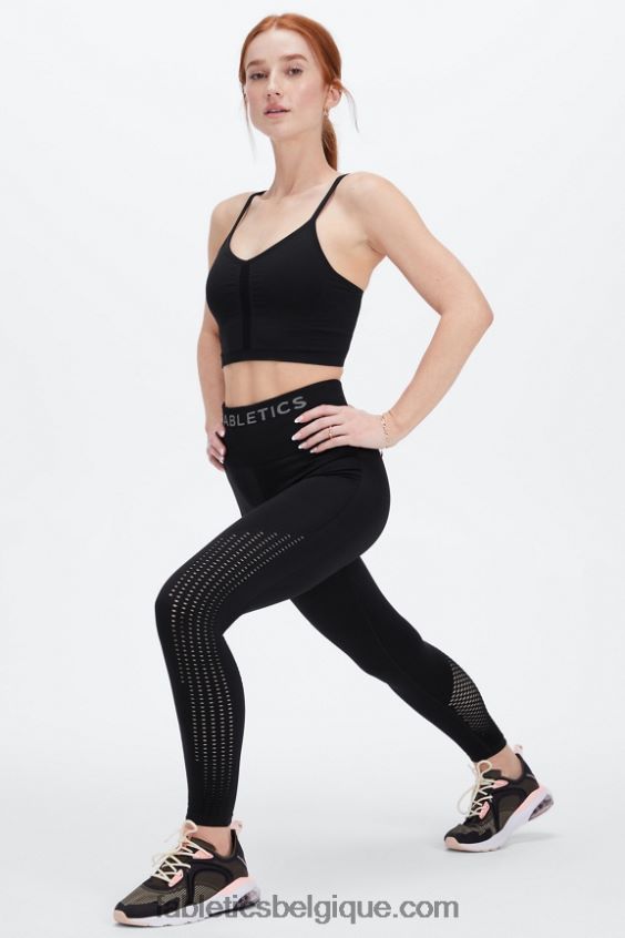 legging 7/8 taille haute sans couture sync femmes Fabletics 404P0T1006 noir/étain