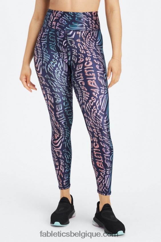 legging brillant 7/8 taille ultra haute femmes Fabletics 404P0T1078 esprit fondre