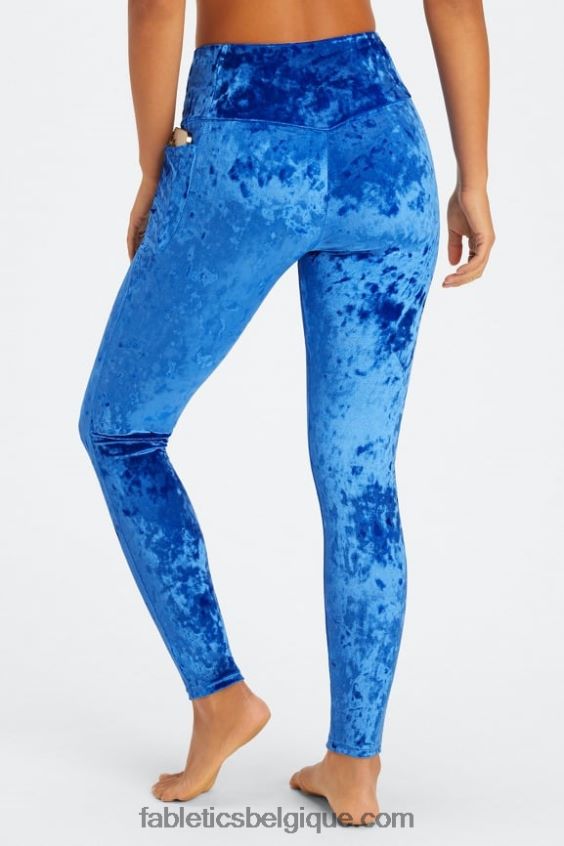 legging croisé en velours frappé femmes Fabletics 404P0T1076 céleste