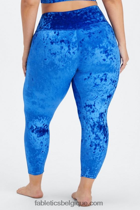 legging croisé en velours frappé femmes Fabletics 404P0T1077 céleste