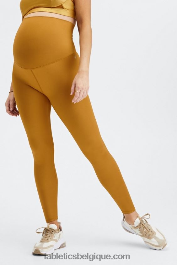 legging de grossesse taille haute brillant femmes Fabletics 404P0T1178 éclat bronze foncé