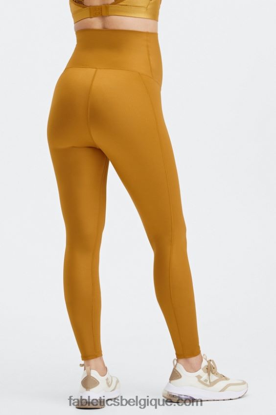 legging de grossesse taille haute brillant femmes Fabletics 404P0T1178 éclat bronze foncé