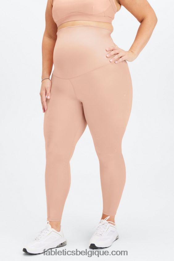 legging de grossesse taille haute brillant femmes Fabletics 404P0T1180 éclat de teinte rose