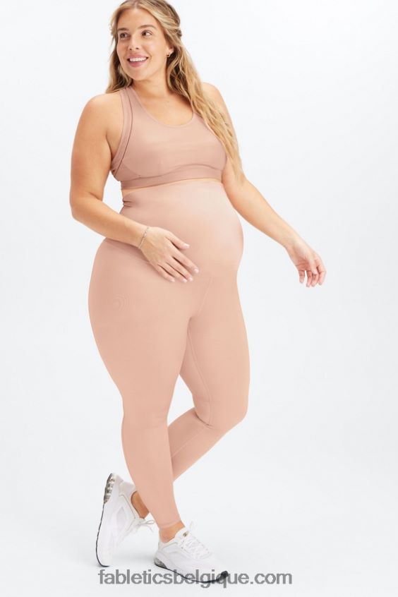 legging de grossesse taille haute brillant femmes Fabletics 404P0T1180 éclat de teinte rose