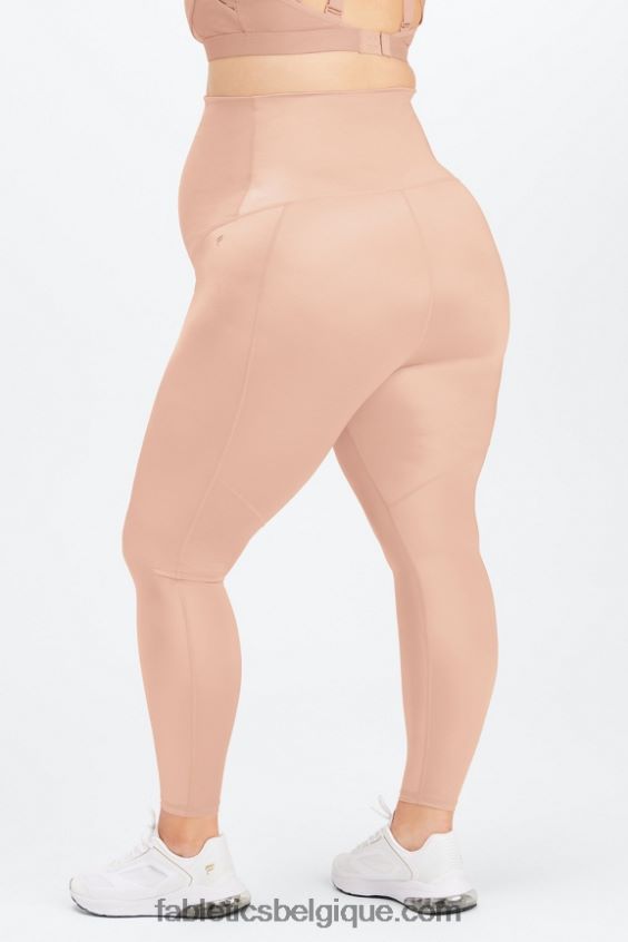 legging de grossesse taille haute brillant femmes Fabletics 404P0T1180 éclat de teinte rose