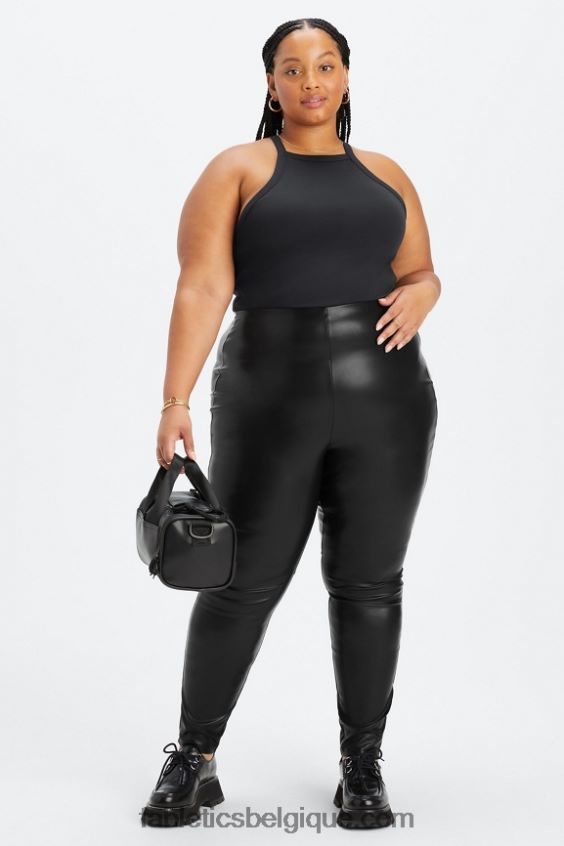 legging en cuir végétalien à enfiler femmes Fabletics 404P0T1064 noir