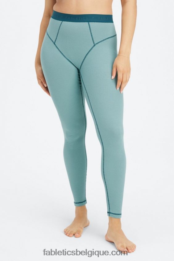 legging gaufré femmes Fabletics 404P0T1082 vague arctique/onde de minuit
