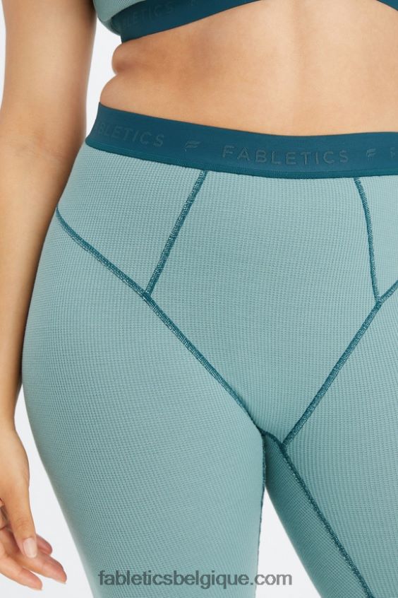 legging gaufré femmes Fabletics 404P0T1082 vague arctique/onde de minuit